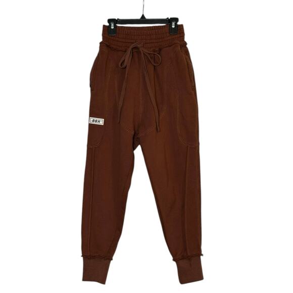 BBXBRAND brown pull on cropped sweat pants size UK 8 US 4 - Picture 1 of 13
